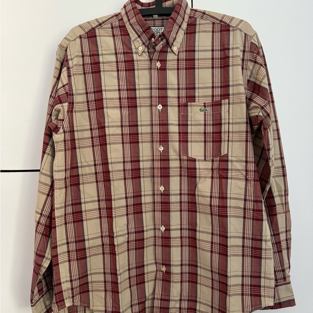 Lacoste Men's Red Plaid Shirt